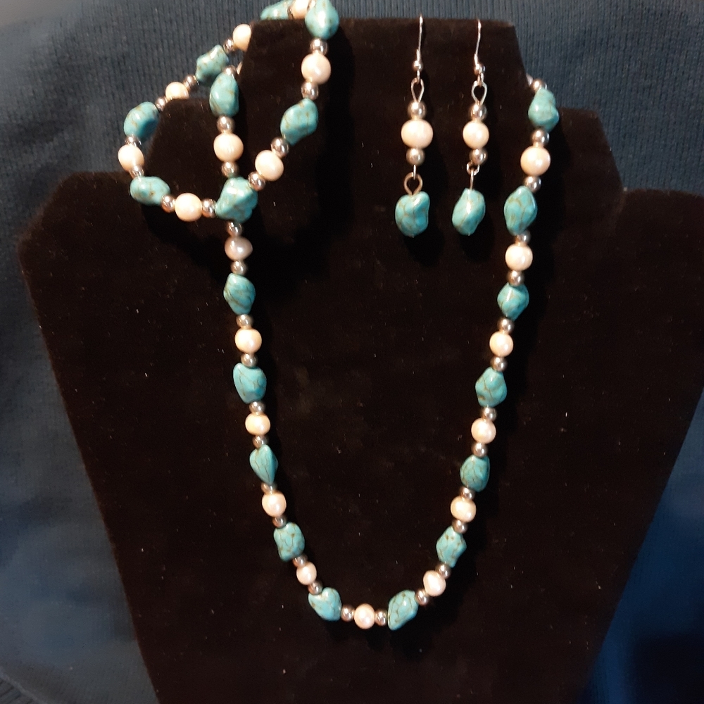 Turquoise jewelry 4 piece set